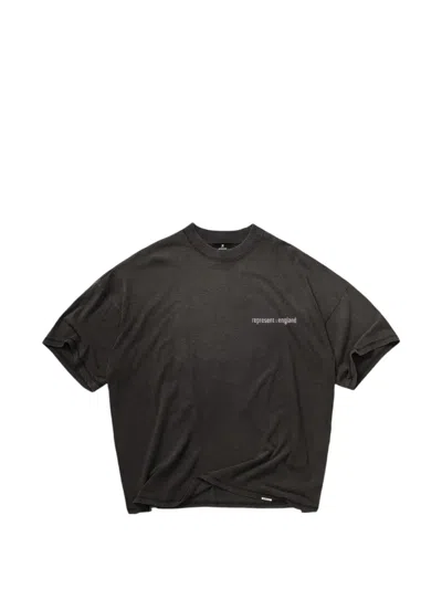 Represent Logo-print Cotton T-shirt In Gray