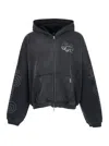 Represent Logo-print Zip-through Sweatshirt In Black