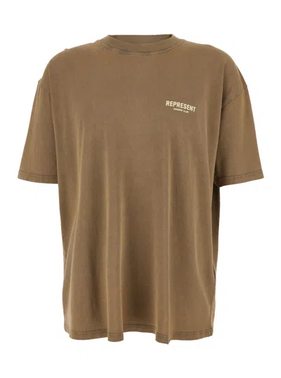 Represent Monogram Print T-shirt In Brown