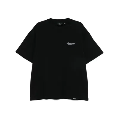 Represent Logo-screen-printed Cotton T-shirt In Black