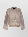 Represent Long Sleeve Crewneck Knitwear With Ribbed Texture In Neutral