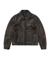 Represent Long Sleeve Leather Jacket In Black