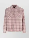 Represent Long Sleeve Plaid Shirt With Chest Pockets In Pink