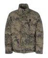 Represent High-collar Puffer Jacket With Camouflage Design In Green
