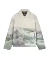 Represent Mens Multi Higher Truth Branded-print Denim Jacket In Gray