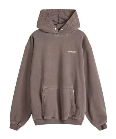Represent Long-sleeved Hooded Hoodie In Gray