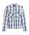 Represent Blue Shirt With Classic Collar And All-over Check Motif In White
