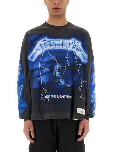 Represent Maxi Metallica Print Long-sleeved T-shirt In Black
