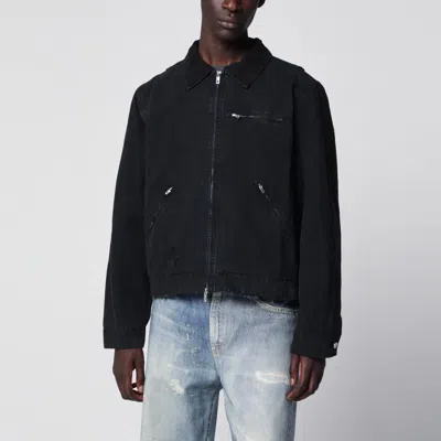 Represent Long-sleeve Zip-up Cotton Jacket In Black