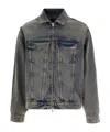 Represent R4 Denim Jacket Buttoned Cuffs Front Pockets In Blue