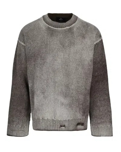 REPRESENT MAGLIA REVERSIBLE FADE OUT KNIT NERO