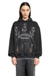Represent Black Hoodie With Fixed Hood And Maxi Print On The Front In Cotton Man In Black