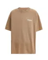 Represent Crew Neck Logo Detail Short Sleeve T-shirt In Brown