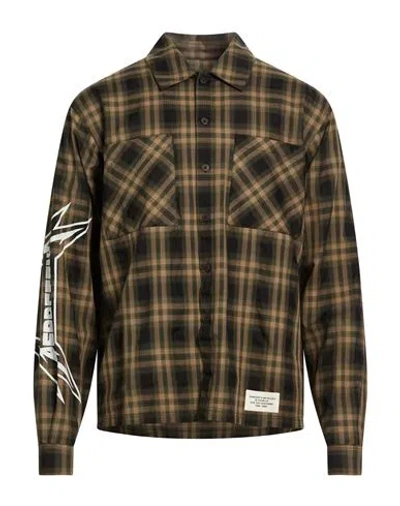 Represent Man Shirt Khaki Size S Cotton, Lyocell In Brown
