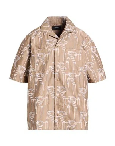 Represent Man Shirt Taupe Size Xl Cotton In Multi