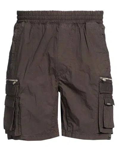 Represent Man Shorts & Bermuda Shorts Dark Green Size Xl Cotton, Elastane In Brown