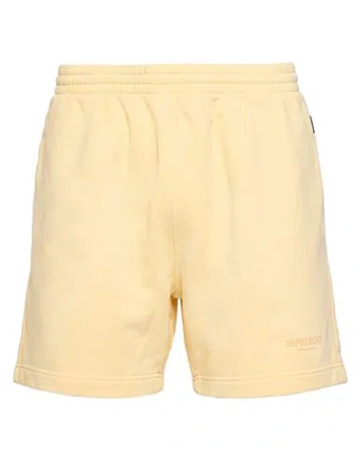 Represent Man Shorts & Bermuda Shorts Pastel Yellow Size Xl Cotton