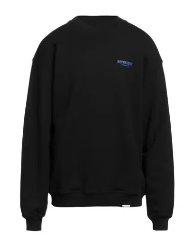 Represent Man Sweatshirt Black Size L Cotton, Elastane