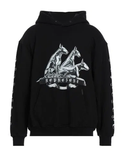 Represent Man Sweatshirt Black Size S Cotton, Elastane