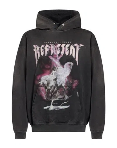 Represent Man Sweatshirt Charcoal Size L Cotton In Gray