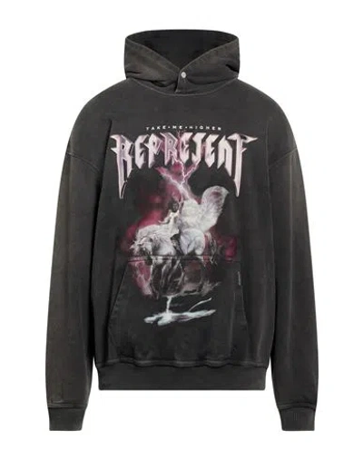 Represent Man Sweatshirt Charcoal Size S Cotton In Black