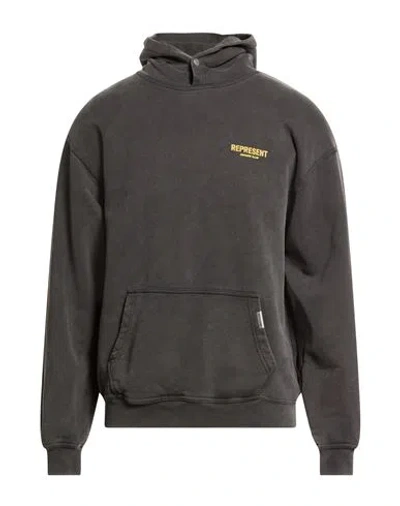 Represent Man Sweatshirt Charcoal Size Xxl Cotton In Gray