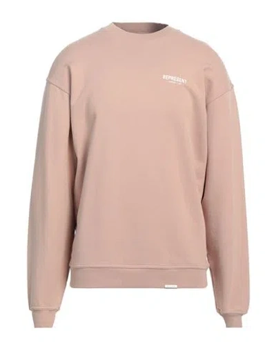 Represent Man Sweatshirt Light Brown Size S Cotton, Elastane In Beige