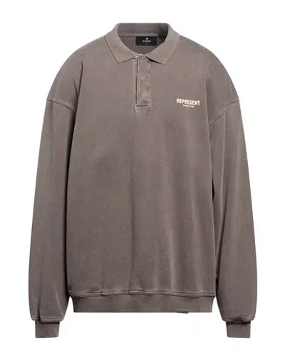 Represent Man Sweatshirt Taupe Size Xxl Cotton In Animal Print