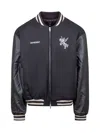 Represent Mascot Wool Varsity Bomber Jacket In Jet Black