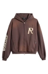 REPRESENT REPRESENT MASKING TAPE INITIAL ZIP-UP COTTON HOODIE