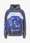 Represent 'ride The Lightning X Metallica' Gray Hoodie With Front And Back Print In Cotton Man In Gray