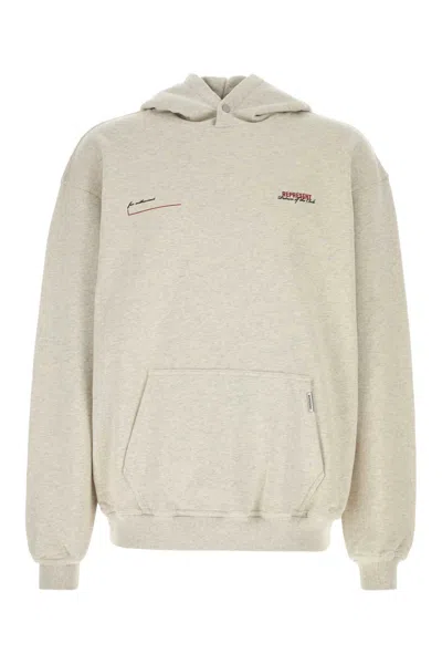REPRESENT REPRESENT MELANGE LIGHT GREY COTTON SWEATSHIRT