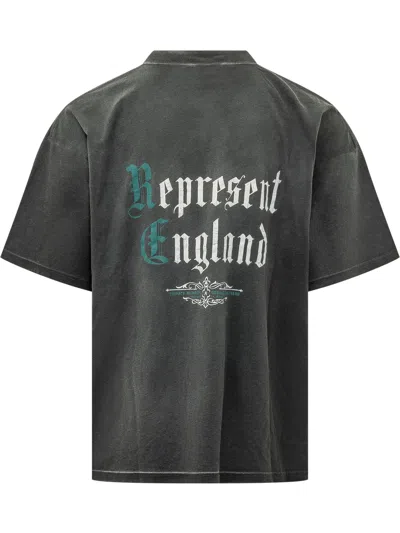 Represent Members Graphic T-shirt In Stained Black
