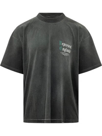 Represent Members Graphic T-shirt In Stained Black