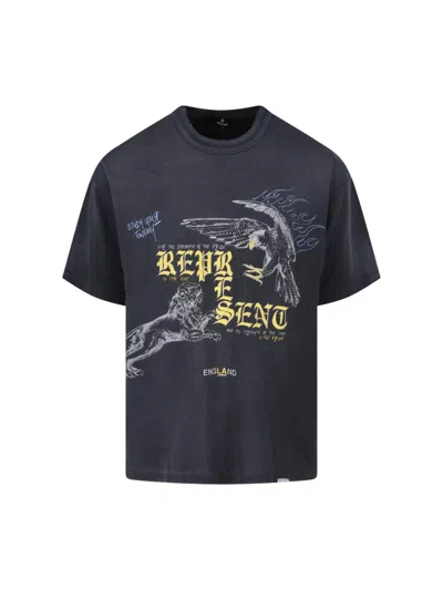 Represent Men's 100% Cotton Logo T-shirt In Black