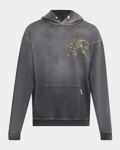Represent Men & Apos;s Butterfly Initial Cotton Hoodie In Gray