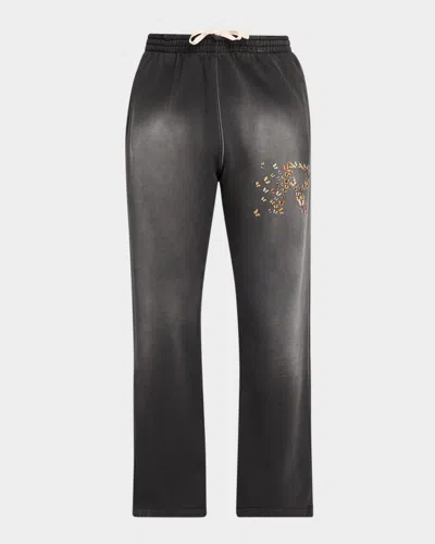 Represent Men & Apos;s Butterfly Initial Cotton Sweatpants In Black