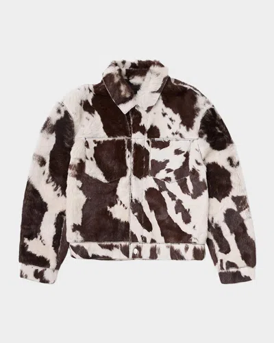 Represent Men & Apos;s Cowhide Leather Trucker Jacket In Brown