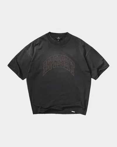Represent Men & Apos;s Embellished-logo Stained Cotton T-shirt In Black