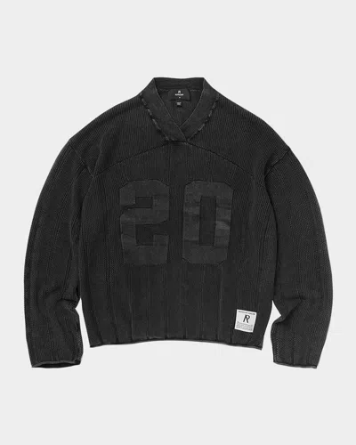 Represent Men & Apos;s Knitted Varsity Long-sleeve Jersey Shirt In Black