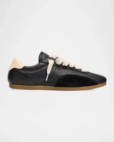 Represent Men & Apos;s Low-pro Loose-fit Leather Sneakers In Black