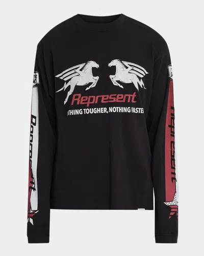 REPRESENT MEN & APOS;S MESH PEGASUS COTTON LONG-SLEEVE T-SHIRT
