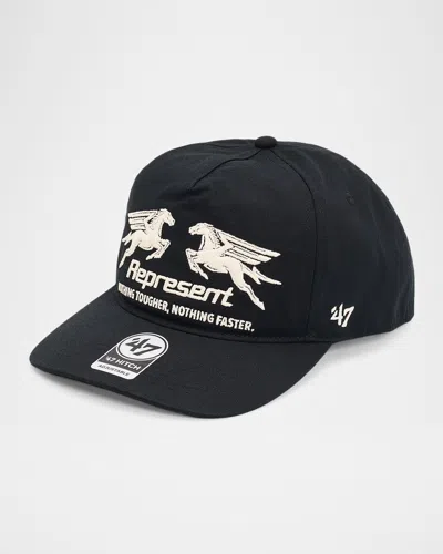 Represent Men & Apos;s Pegasus Embroidered Baseball Cap In Jet Black