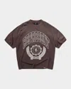 Represent Legacy Crest Cotton T-shirt With Distressed Effect In Black
