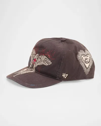Represent Men & Apos;s Sketch Distressed Baseball Cap In Graphite