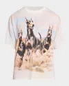 Represent Western Doberman Print T-shirt In Pink