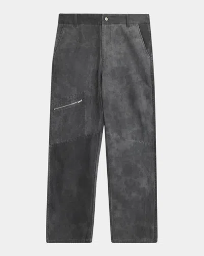 Represent Men & Apos;s Workwear Straight-fit Pants In Washed Bla
