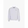 Represent Owners Club Printed Cotton Sweatshirt In Ash Grey/black