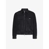 Represent Black Jacket With Classic Collar And Logo Patch On The Pocket In Denim Man In Black