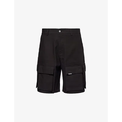 Represent Mens Black Cargo-pocket Relaxed-fit Cotton Shorts